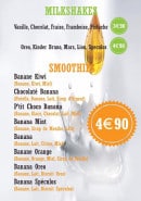 Menu Palmedor - Les milkshakes et smooties