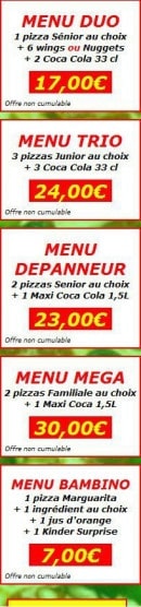 Menu Pizza Ostorea III - Les Menus