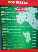 Carte et menu de Pizzeria da Ginetto à Rosieres Aux Salines — pizzas