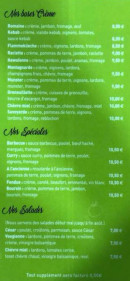 Menu Pizza Angelo - Les base crème , salades,....