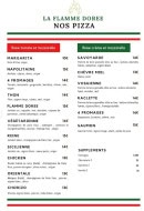 Carte et menu de La flamme dorée à Jarville la Malgrange — Les pizzas