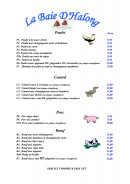 Menu La Baie d'Halong - Carte sur place : poulet, canard et bœuf