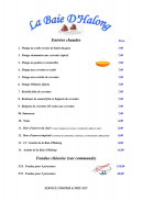 Menu La Baie d'Halong - Carte sur place : entrées et fondue chinoise