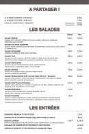 Carte et menu de Au Bercail à Dommartin les Toul — A partager, salades et entrées
