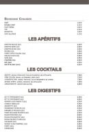 Carte et menu de Au Bercail à Dommartin les Toul — Les boissons chaudes, apéritifs, cocktails,...