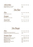 Carte et menu de Grande Brasserie Du Commerce à Dommartin les Toul — Les vins rosés et rouges
