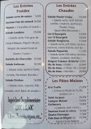 Carte et menu de La Spézia à Toul — Menu 2