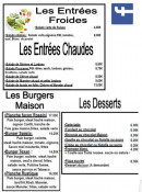 Menu La Spézia - Les entrées, burgers et desserts