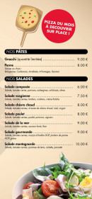 Menu Vip'z - les pates et salades