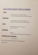 Menu Chez La Moon - Un exemple de menu de la semaine