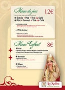Menu La Médina - Le menu du jour à 12€ et menu enfant à 8€