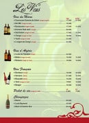 Menu La Médina - Les vins