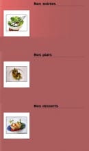 Menu La Ruota - Les entrées, plats, desserts