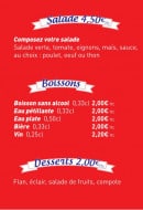 Menu Sur Le Pouce - Les salades, boissons et desserts