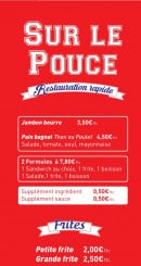 Menu Sur Le Pouce - Les formules et frites