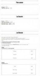 Menu Pam Pizzas - Les plats, desserts et boissons