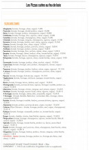 Menu Pam Pizzas - Les pizzas