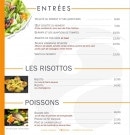 Menu L'atelier - les entrées, risottos et poissons