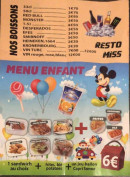 Menu Resto Miss - Les boissons et menu enfant