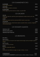 Carte et menu de Della Regina à Jarny — Les flams, salades, desserts et boissons