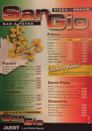 Menu San Gio - Paninis, salades, pâtes,...