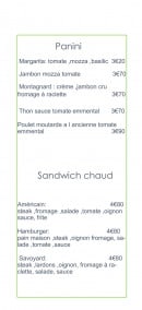 Menu Chez Loulou - Paninis et sandwiches chauds