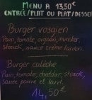 Menu La Calèche - Exemple de menu