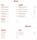 Carte et menu de Pizzas Circus II à Villers la Montagne — Les pâtes et boissons