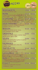 Menu Ekin Pizza - Les pizzas