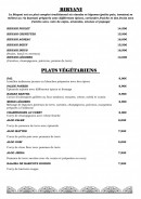 Menu L’indus - Biryani et plats végétariens