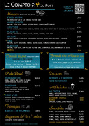 Menu Le comptoir du port - Carte brasserie