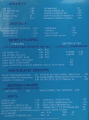 Menu Molux - Les apéritifs, cocktails et bières, ...