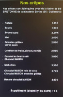 Menu Bara - Les crêpes