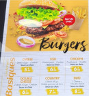 Menu L'atelier de papa - Les burgers