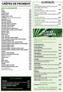 Menu La Grange Lorient - Les crêpes, spécialités et glaces, ...