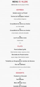 Menu Le Carré - Menu à 16.2€