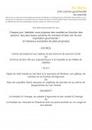 Menu Le Jardin Gourmand - Le menu