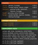Menu Pizz Attack - Les pizzas supplément, paninis