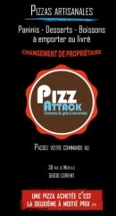 Menu Pizz Attack - Caret et menu Pizz Attack Lorient Lorient
