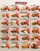Menu Scar Food - Les sandwiches