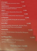 Carte et menu de Bar restaurant Pizzeria de la Place à Pleugriffet — pizzas suites