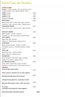 Carte et menu de Aux Délices de Marie à Rochefort en Terre — La carte des desserts