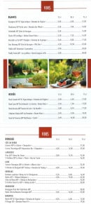 Menu Les Caudalies - Les vins