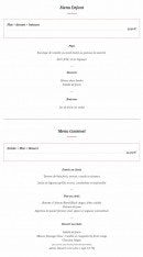 Menu Le boeuf qui fume - Les menus suite