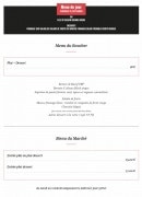 Menu Le boeuf qui fume - Les menus