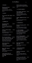 Menu La Sultana - Les vins blancs