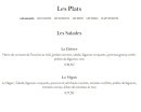 Menu La Sultana - Les plats