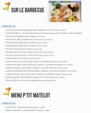 Carte et menu de Le petit port à Sarzeau — Les barbecues et le menu p'tit matelot