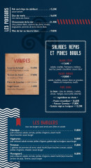 Carte et menu de Le Voilier à Arzon — Les viandes, burgers et salades,...