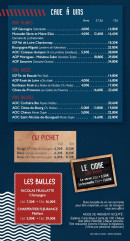 Carte et menu de Le Voilier à Arzon — Les cidres, bulle et en pichet,...